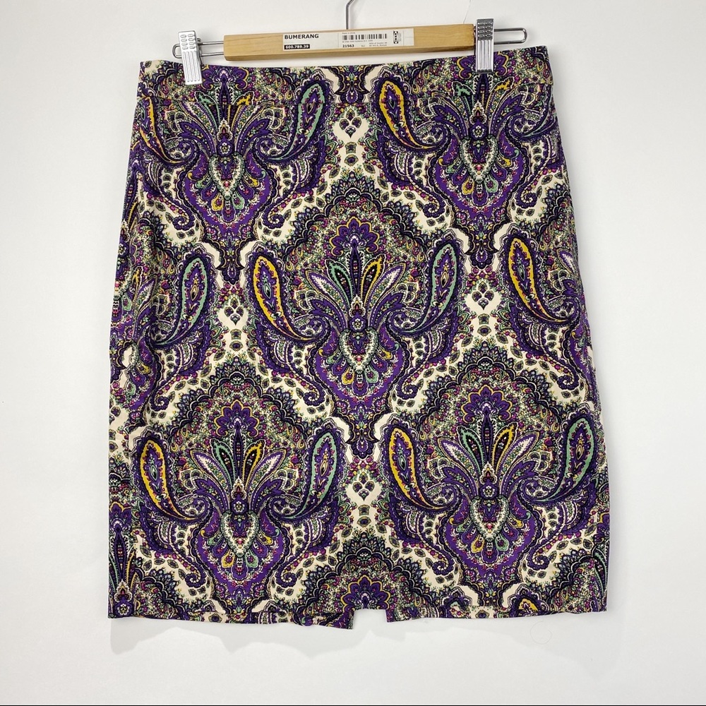 J. Crew the pencil skirt paisley pattern